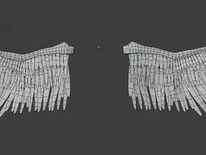 Angel Wings Add on - Rigged Model for character Rigs 3D Model