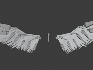 Angel Wings Add on - Rigged Model for character Rigs 3D Model