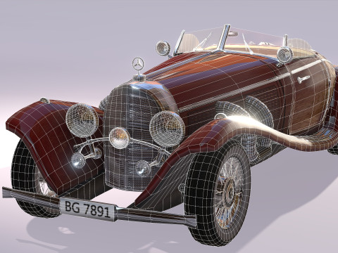 MERCEDES-BENZ 500 1930 STL FILE 3D PRINTING 3D Модель