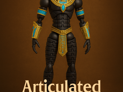 Mafsallı Anubis Ayakta Mısır Flexi Tanrı Heykeli 3D Baskı Modeli 3D Model