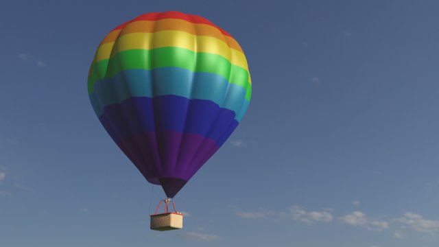hot air balloon low-poly 3D Модель .c4d .max .obj .3ds .fbx .stl .blend 