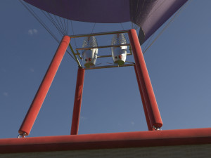 hot air balloon low-poly 3D Модель