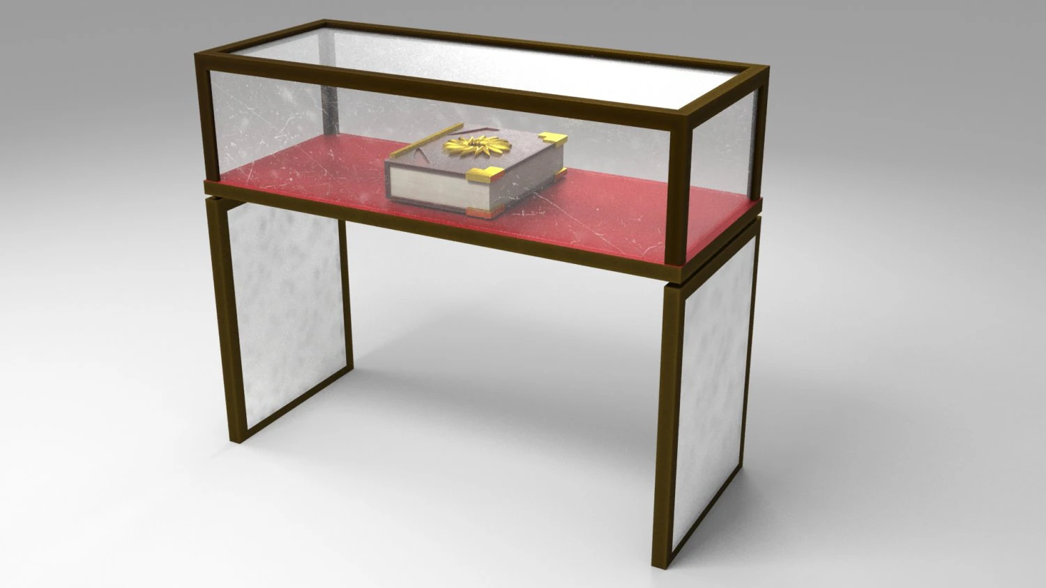 showcase with book 3D Model .c4d .max .obj .3ds .fbx .stl .blend 