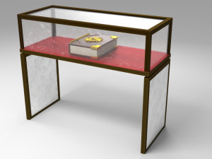 showcase with book 3D Model