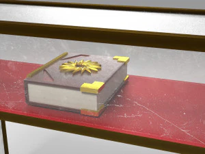 showcase with book 3D Model