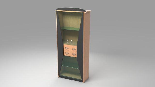 glass cabinet 3D Модель .c4d .max .obj .3ds .fbx .stl .blend 