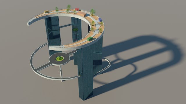 the crescent moon towers Model 3D .c4d .max .obj .3ds .fbx .stl .blend 