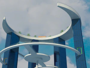 the crescent moon towers 3D Model