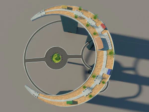 the crescent moon towers 3D Model
