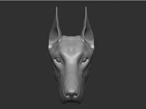 doberman head 3D Model
