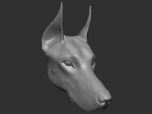 doberman head 3D Model