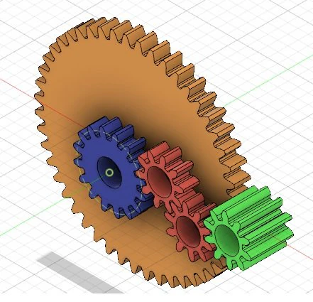 gear reduction assembly 3D Print Model .c4d .max .obj .3ds .fbx .stl .blend