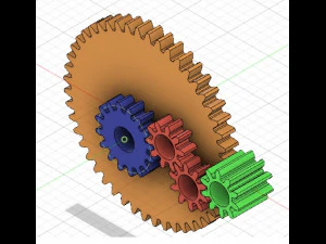 齿轮减速总成 3D 打印模型
