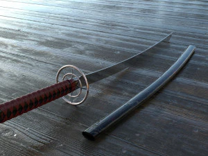katana &eacute;p&eacute;e de samoura&iuml; Modèle 3D
