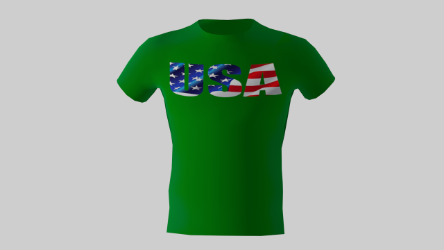 low poly usa shirt green colour 3D 모델 .c4d .max .obj .3ds .fbx .stl .blend 