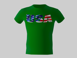 low poly usa shirt green colour Modèle 3D