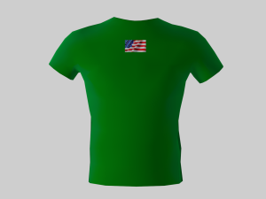 low poly usa shirt green colour 3D 모델