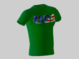 low poly usa shirt green colour 3D 모델