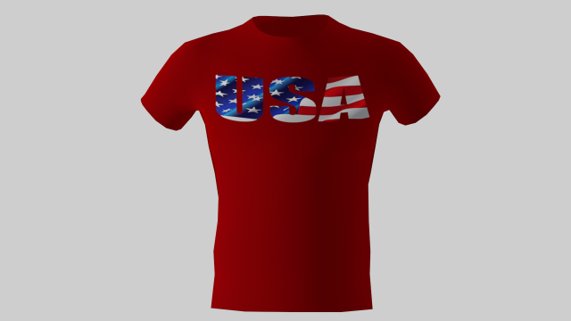 low poly usa shirt red colour Modèle 3D .c4d .max .obj .3ds .fbx .stl .blend 