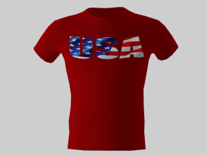 low poly usa shirt red colour Modèle 3D