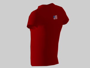 low poly usa shirt red colour Modèle 3D