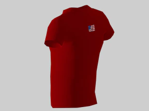 low poly usa shirt red colour 3D Model