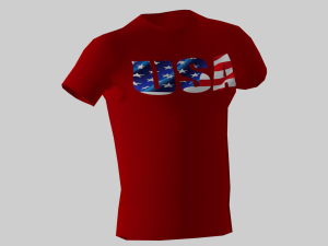 low poly usa shirt red colour Modèle 3D
