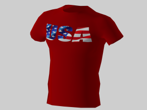 low poly usa shirt red colour Modèle 3D