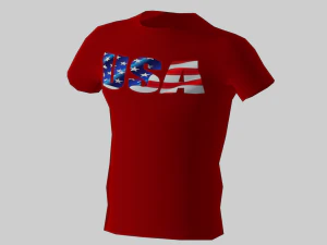 low poly usa shirt red colour 3D Model