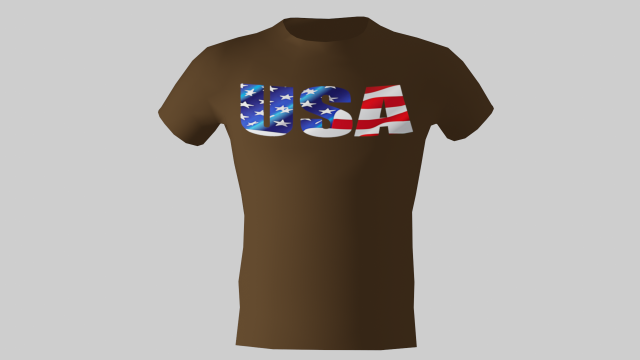 low poly usa shirt dark brown colour 3D Model .c4d .max .obj .3ds .fbx .stl .blend 