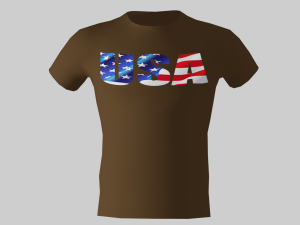 low poly usa shirt dark brown colour Modèle 3D