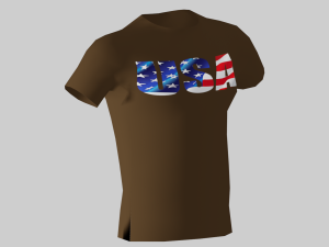 low poly usa shirt dark brown colour 3D Model