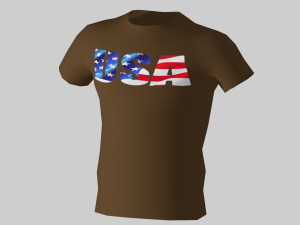 low poly usa shirt dark brown colour 3D Model