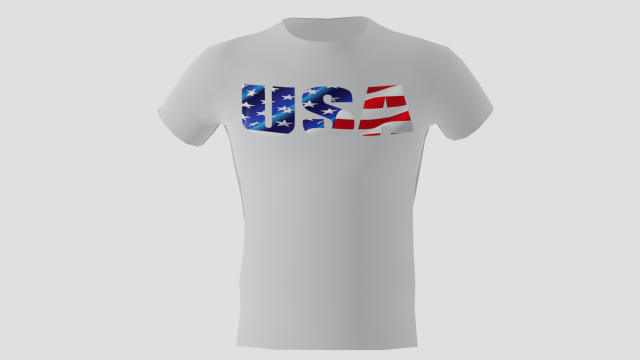 low poly usa shirt white colour 3D मॉडल .c4d .max .obj .3ds .fbx .stl .blend 
