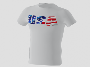 low poly usa shirt white colour 3D मॉडल