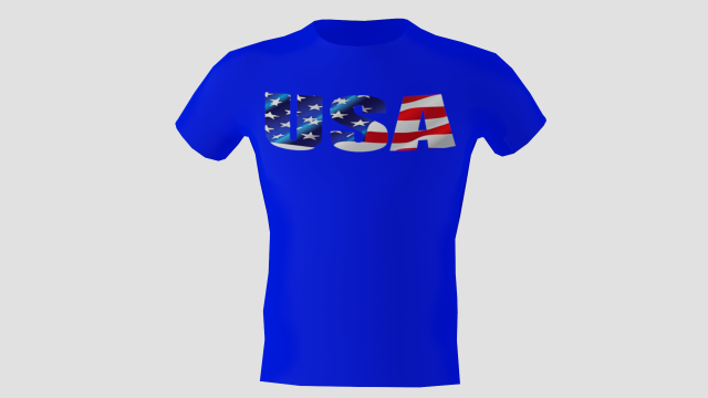 low poly usa shirt blue colour Modèle 3D .c4d .max .obj .3ds .fbx .stl .blend 