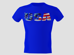 low poly usa shirt blue colour Modèle 3D