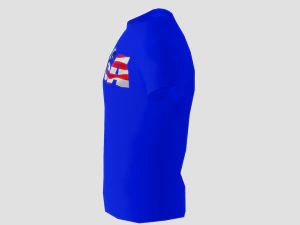 low poly usa shirt blue colour 3D Model