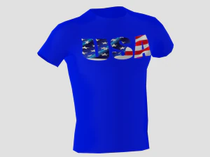 low poly usa shirt blue colour 3D Model