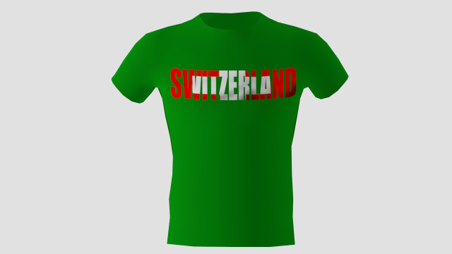 low poly switzerland shirt green colour Modelo 3D .c4d .max .obj .3ds .fbx .stl .blend 