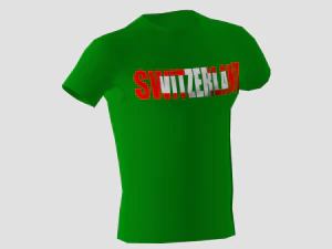 low poly switzerland shirt green colour 3D Model