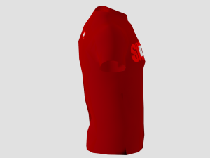low poly switzerland shirt red colour 3D Model