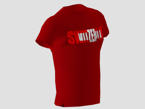 low poly switzerland shirt red colour 3D Model