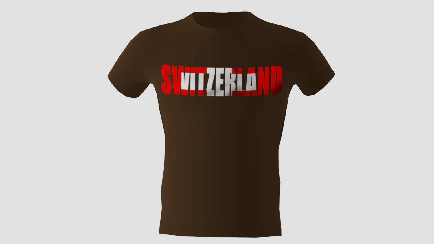 Low-Poly-Schweiz-Hemd in dunkelbrauner Farbe 3D Modell .c4d .max .obj .3ds .fbx .stl .blend 