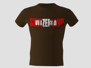 low poly switzerland shirt dark brown colour 3D Model