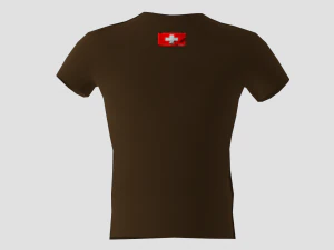 Low-Poly-Schweiz-Hemd in dunkelbrauner Farbe 3D Modell