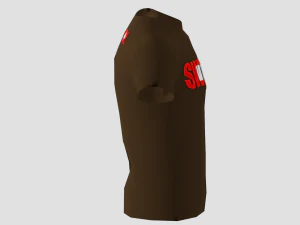 Low-Poly-Schweiz-Hemd in dunkelbrauner Farbe 3D Modell