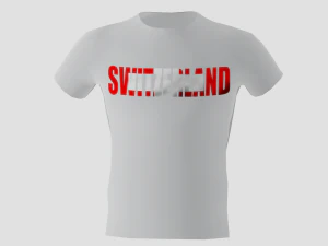 低ポリスイスシャツ白色 3Dモデル