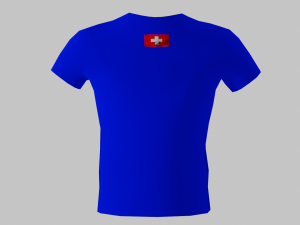 low poly switzerland shirt blue colour 3D 모델