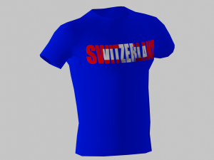 low poly switzerland shirt blue colour 3D 모델